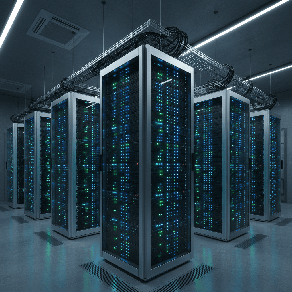 Server room representing bot traffic