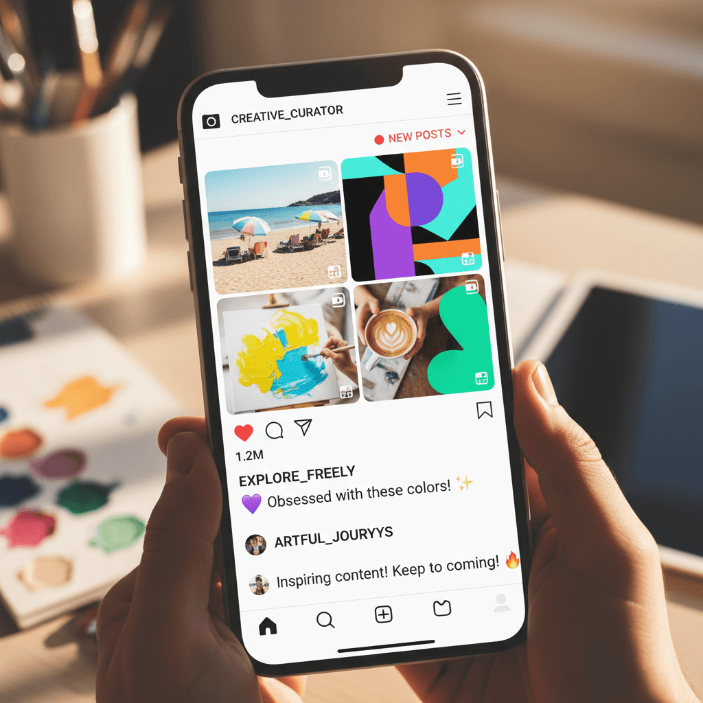 Smartphone showing social media feed with political posts